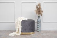 NEW PRODUCT Pouf Gold Samt Glamour Design Grau F.N.010.001.000.53 Nordrhein-Westfalen - Radevormwald Vorschau