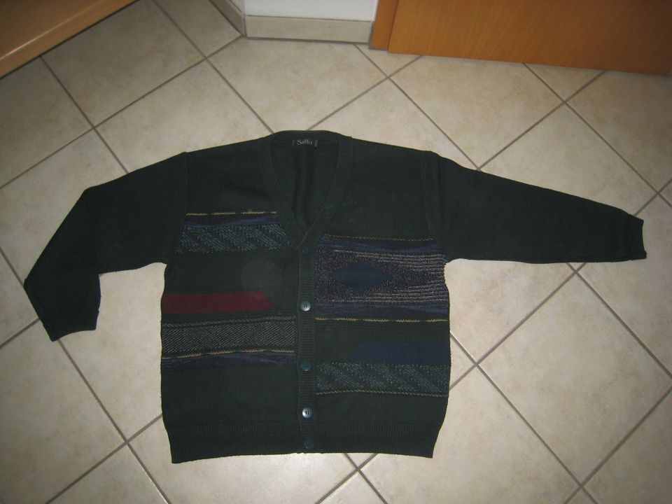 Herren Strickjacke/Cardigan,Gr. 48, Saffo, Made in Italy in Schwarzenbach a d Saale