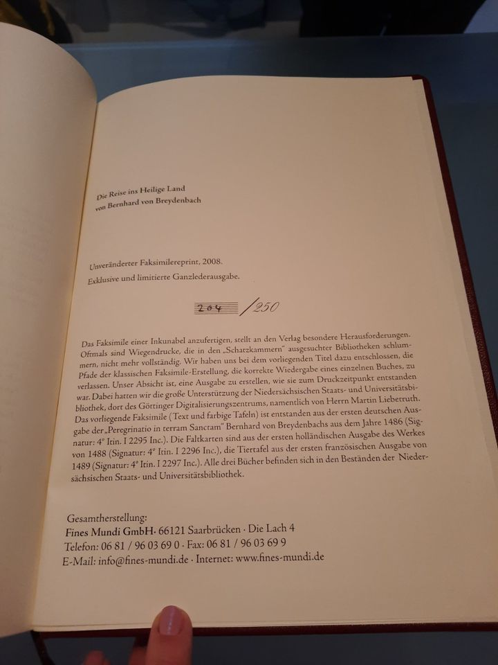 Breydenbach, Die Reise ins heilige Land, limitiert, nur 250 Expl. in Schlangenbad