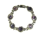 Armband, silbern, violett mit Amethyst, Länge: 21,5 cm Schleswig-Holstein - Flensburg Vorschau