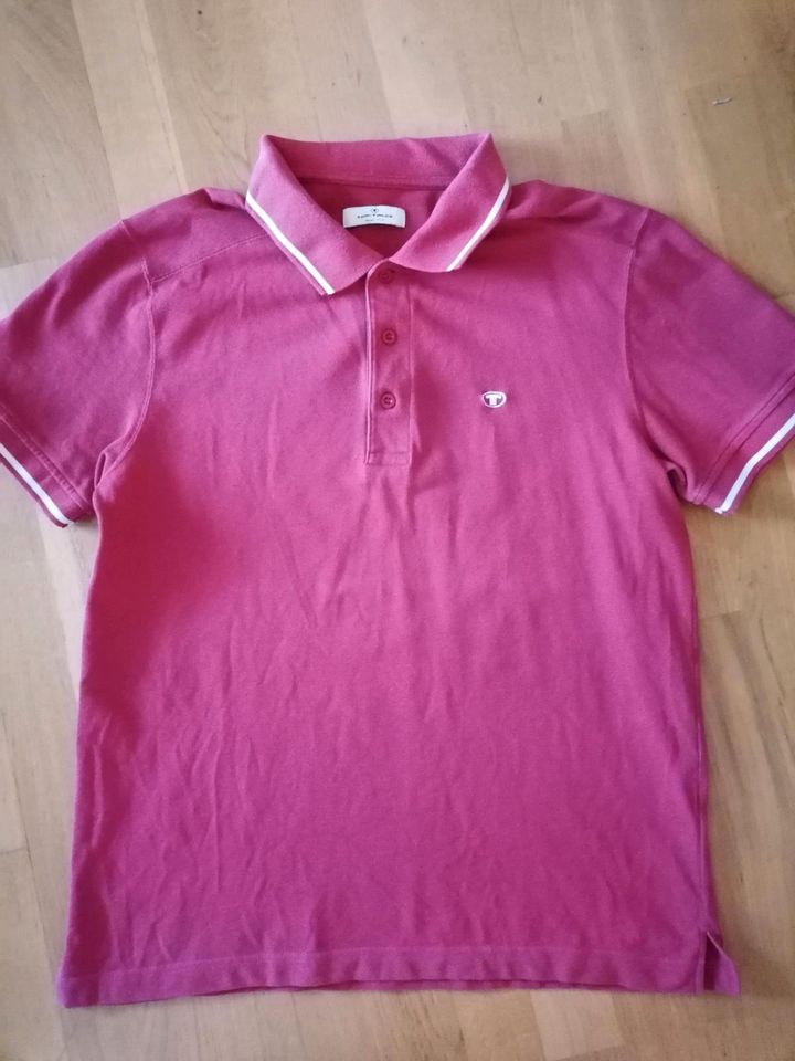 Tom Tailor Poloshirt weinrot bordeaux Gr. M Herren in Runkel