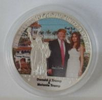 Medaille, Münze,  Donald Trump und Melania, silberfarben Sachsen - Plauen Vorschau