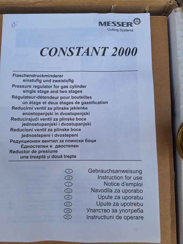 Flaschendruckminderer Constant 2000 in Kitzingen