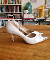 Weiße Silber Schuhe Midi Heels Pumps Größe 40 Leder Bayern - Rosenheim Vorschau