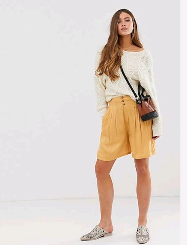 Free People Sommerferien-Shorts mit weitem Bein hoher Taille Gr M in Frankfurt am Main