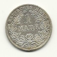 1 Mark Kaiserreich 900 Silber 1875 bis 1878 in Bad Harzburg