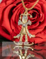 333 8K Gold Bicolor Anhänger Harlekin Clown Diamanten 30mm #147 Berlin - Treptow Vorschau