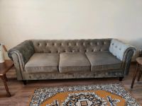 Chesterfield Sofa Couch 3 Sitzer Velours Samt grau Rheinland-Pfalz - Jockgrim Vorschau