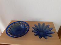 2 Glasschalen mit blauen Glas Bayern - Stegaurach Vorschau