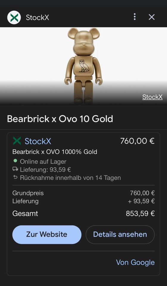 MEDICOM BEARBRICK OVO 400％ +100% October's Very Own, Drake,SEALD! in Seevetal