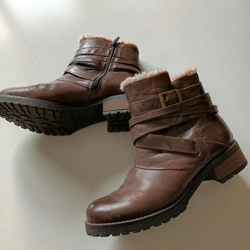 Braune Leder Stiefeletten von Cox Größe 37 in Oldenburg