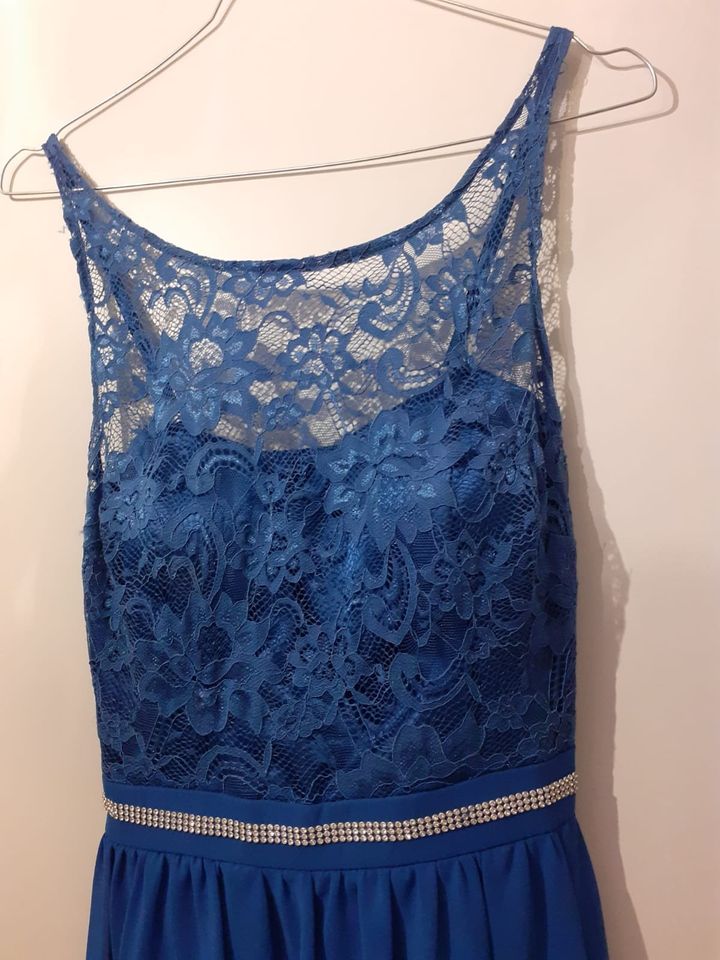 blaues kurzes Abendkleid mit Spitze Gr.34-38 in Wildeshausen