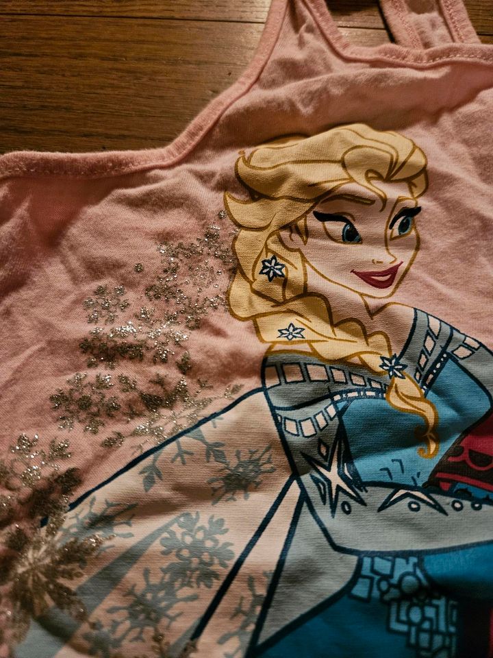 Anna Elsa Frozen Tank Top Shirt mit Glitzer Gr. 116 Sehr gut erh. in Neckargemünd