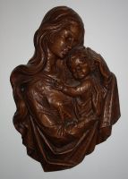 Heilige Maria Mutter Gottes Relief Figur Bildnis Holz Schnitzerei Bayern - Friedberg Vorschau
