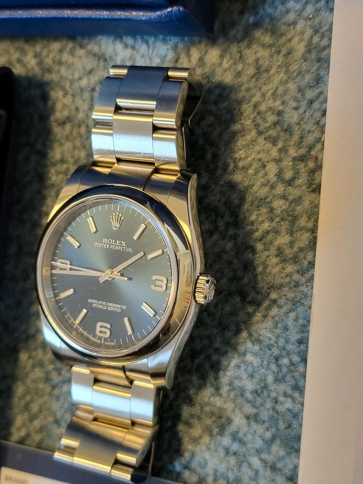 Rolex 116000  36 Oyster Perp. blaues Explorer dial cpo Bucherer in Eutin