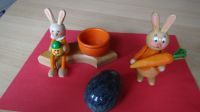 Konvolut Vintage Hasen-Paar Osterschmuck Holz Osterhase Marmor-Ei Sachsen - Steina Vorschau