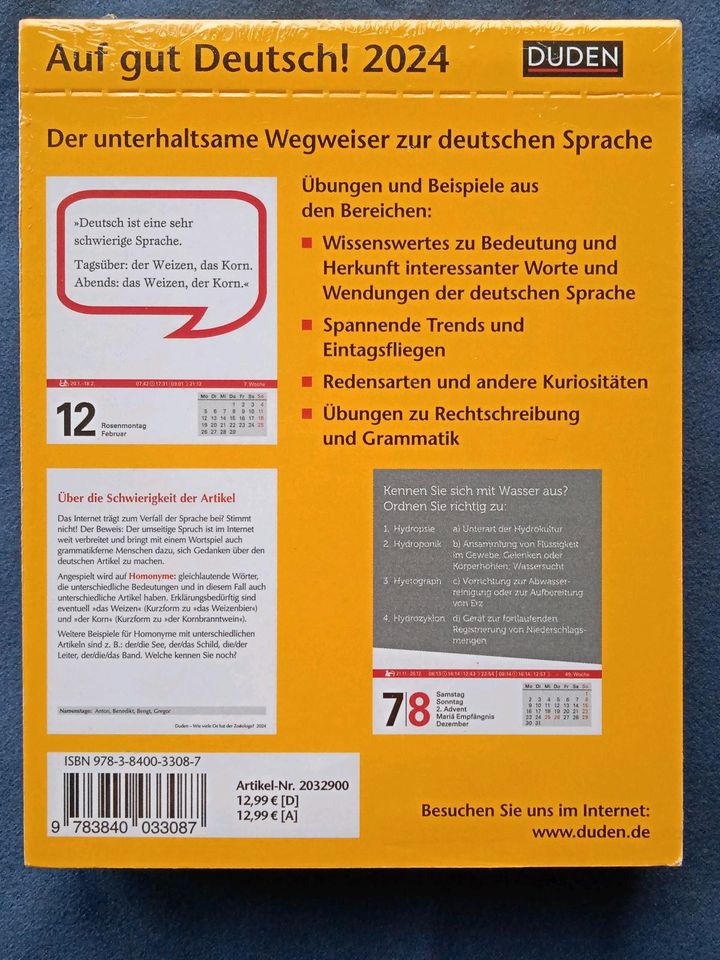 Restposten Duden Kalender 2024: Auf gut Deutsch! (ovp) in Aßlar