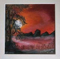 Orig. Pastellzeichnung - KEIN Druck "Sonnenuntergang am See" Bayern - Oberasbach Vorschau