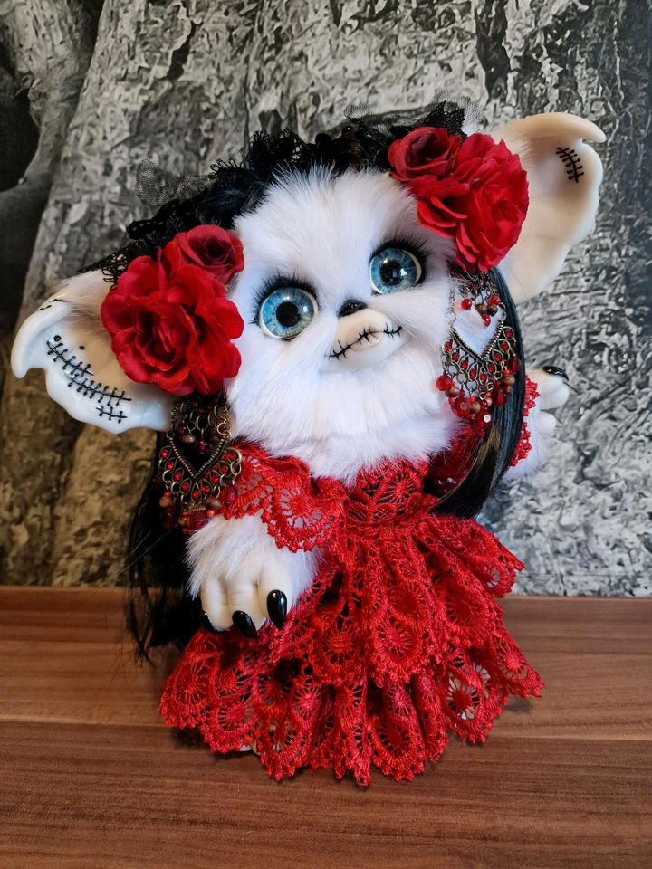 La Catrina Mogwai Gremlins Gizmo Puppe Artdoll Handmade Unikat in Reilingen