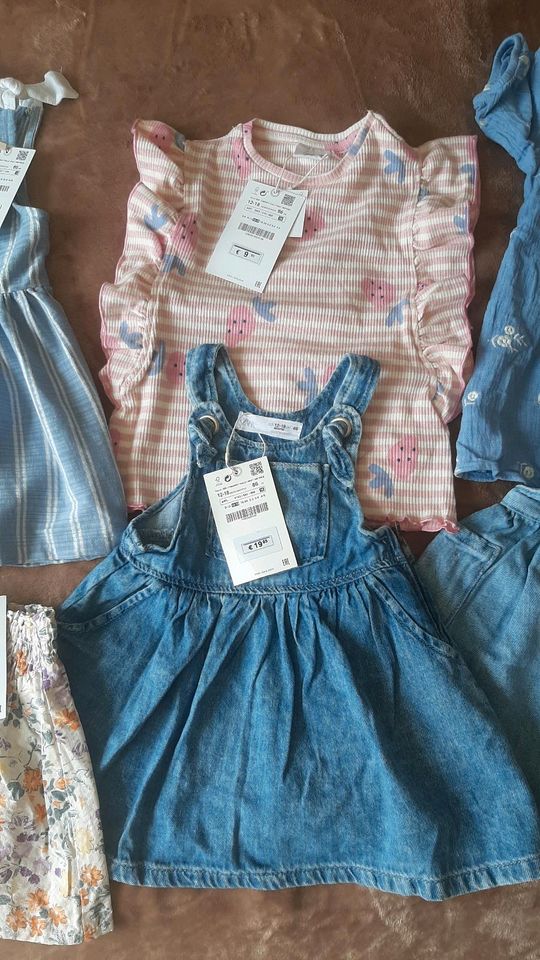 Neu Zara Set Kleidungspaket Mädchen Sommer Kleid Rock Bluse gr.86 in Schwaförden