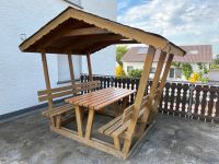 Holz Pavillon, überdachte Sitzgruppe mit Rückenlehnen sehr stabil Hessen - Niddatal Vorschau