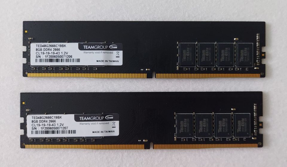 Arbeitsspeicher 2x8GB DDR4 Teamgroup, TED48g2666C19BK in Wuppertal