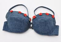 Bikini Oberteil BH Top Strandtop Jeansstoff neu blau Gr. 38 Bayern - Hersbruck Vorschau