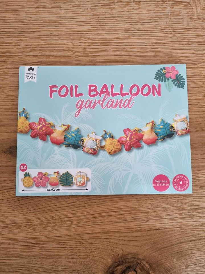 Folien Ballon Girlande Tropic Ananas  Cocktail Sommer bunt Neu in Engelsbrand