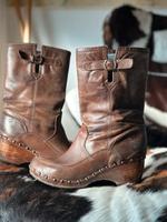 ❤️ ECHTE BRONX Clox Clocks Holz Leder Stiefel Stiefelette Hessen - Baunatal Vorschau