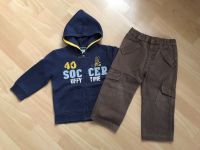 Set blauer Hoodie Fußball braune Cargo-Hose 92 uffy uffy Saarland - Merzig Vorschau