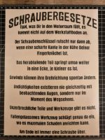 Aufkleber "Schraubergesetze" Vinyl Schwarz matt Rheinland-Pfalz - Hetzerath (Mosel) Vorschau