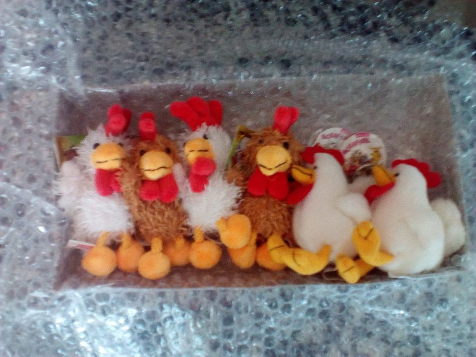 Stofftiere, Huhn, Hahn, Schlüsselanhänger, Schaffer in Halle (Westfalen)