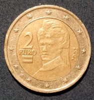 2 Euro Münze - Österreich; Bertha von Suttner (2002) Fehlprägung? Saarland - Bous Vorschau