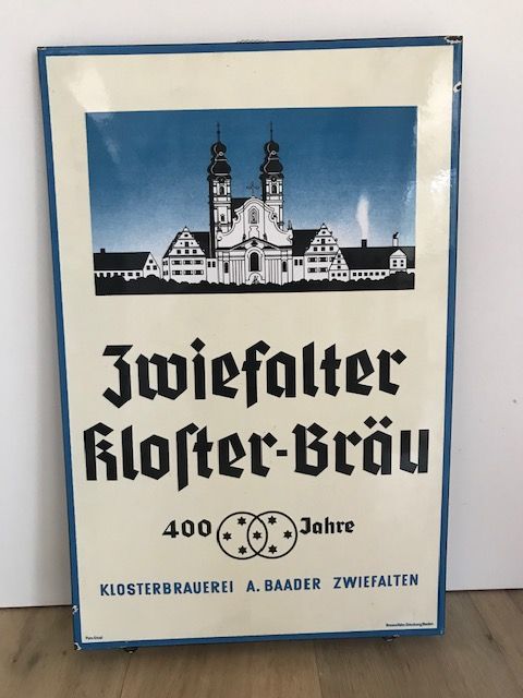 Emaille Email Schild Bier Brauerei Zwiefalter Kloster-Bräu Deko in Waiblingen