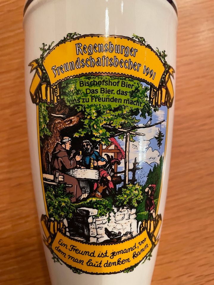 Regensburger Freundschaftsbecher, 1991,Tonkrug,Bierkrug,unbenutzt in Bochum