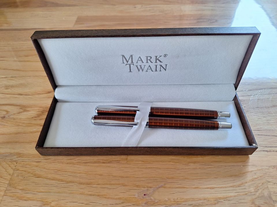 Mark Twain Schreibset mit Etui, NEU, braun-silber in Diera-Zehren