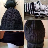 Strickmütze, Mütze mit Bommel, schwarz, Schal-Handschuh-Set Niedersachsen - Salzgitter Vorschau