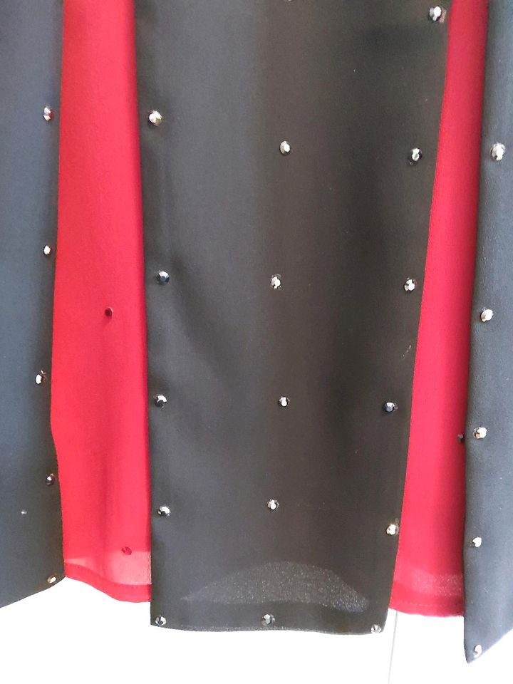 Abendkleid, schwarz/rot mit Glitzersteinchen Gr. 34, Abiball in Mühlhausen