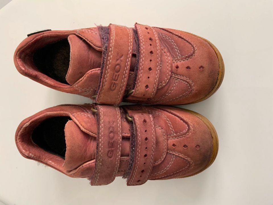 Geox Halbschuhe Leder 27 rosa mit Klettverschluss in Osnabrück