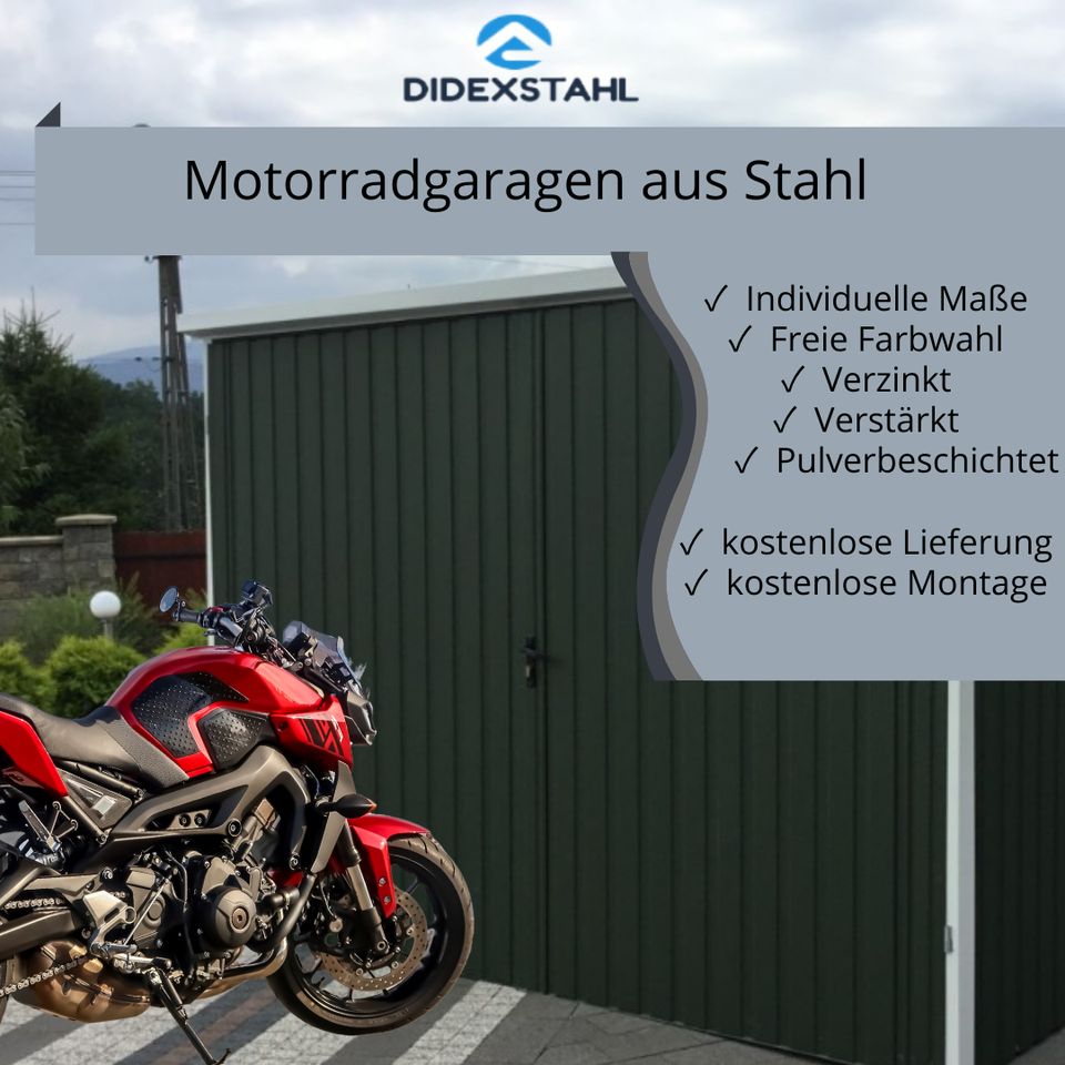 Motorradgarage aus Metall Motorrad Garage Quadgarage Metallgarage in Dortmund