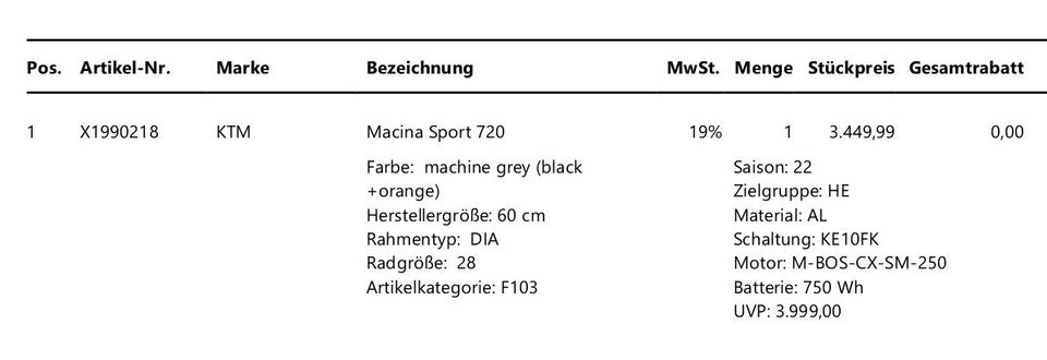 KTM Macina Sport 720 Modeljahr 2022 28" Herren E-Bike in Tholey