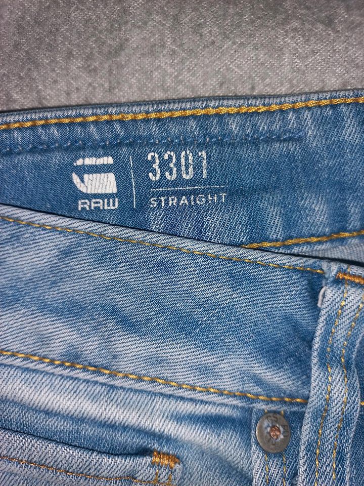 Gstar raw 3301 straight Jeans W33/L34 hellblau in Nienhagen