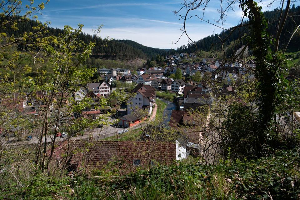 Unbebautes Grundstück angrenzend an Wohnsiedlung in Schiltach