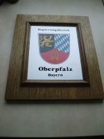 Wappen Regierungsbezirk Oberpfalz Siebdruck in Holzrahmen Bayern - Altenstadt an der Waldnaab Vorschau