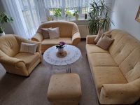 Couchgarnitur, 3-Sitzer + 2-Sitzer sowie Hocker und Glastisch Dresden - Dresdner Heide Vorschau