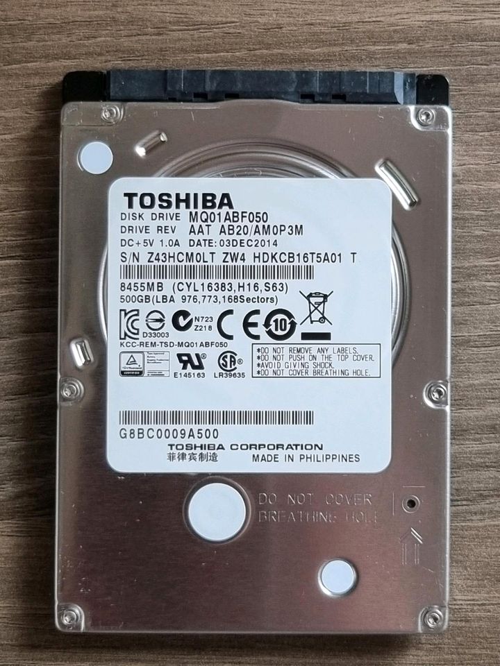 Toshiba MQ01ABF050 - 500GB SATA 2,5" HDD in Delmenhorst