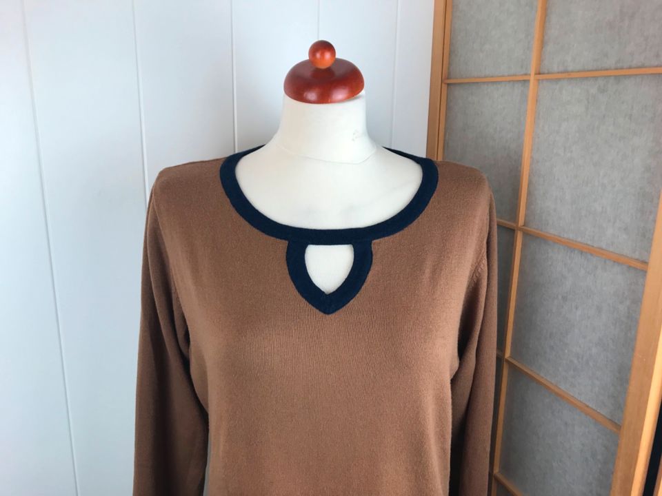 Patrizia Dini entzückender Pullover Cognac/blau Gr. 42/44 (XXL) in Berlin