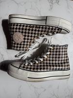 Converse Plateau beige schwarz gold Hahnentritt cutomized 41 Neuw Köln - Höhenberg Vorschau