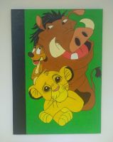 Selbstgemalte Leinwand von König der Löwen (Simba, Timon & Pumbaa Stuttgart - Weilimdorf Vorschau