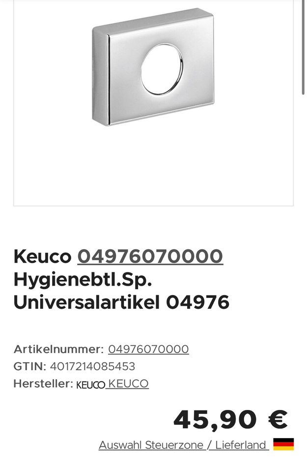 Keuco Hygienebeutelspender Edelstahl-finish neu in Spreenhagen